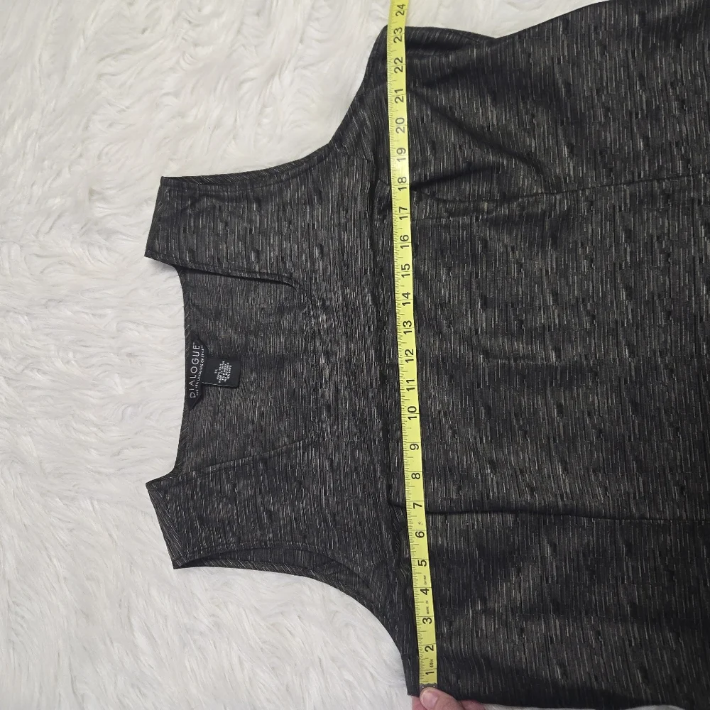 Womens Elevated Basic Minimalist 100% Silk Sleeveless Top Sz‎ 1X Square Neckline